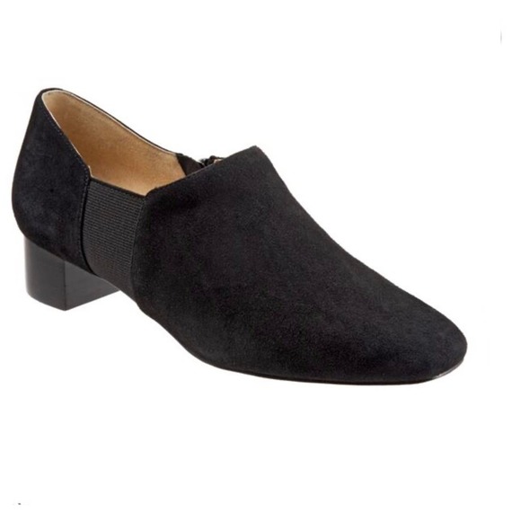 Trotters NWOB Navy Black Suede Ankle Boot 7N - Picture 1 of 9